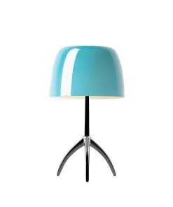 Lampe Champignon Design Racine Chrome Blue