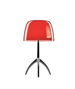Lampe Champignon Design Racine Chrome Rouge